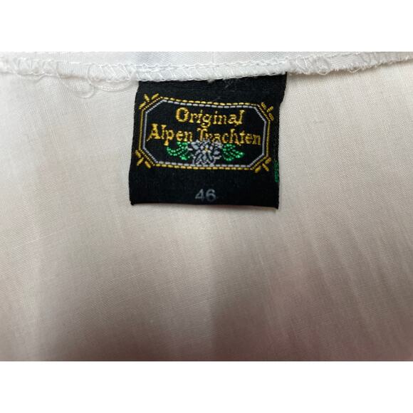 Vintage Original Alpen Trachten White Blouse, Eyelet Ruffle and Trim Plus Size - Picture 8 of 8